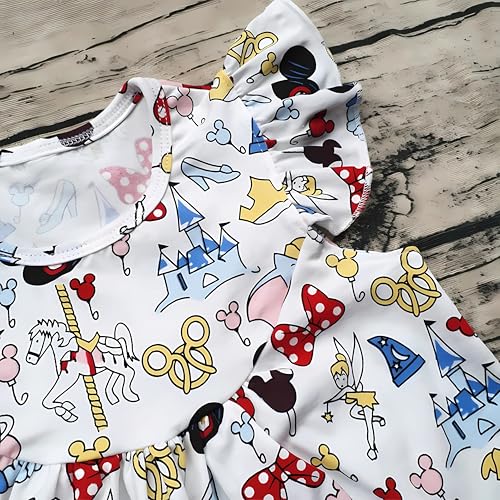 Girls Summer Fashionable Casual Flutter Dress Children's Mickey Dress3