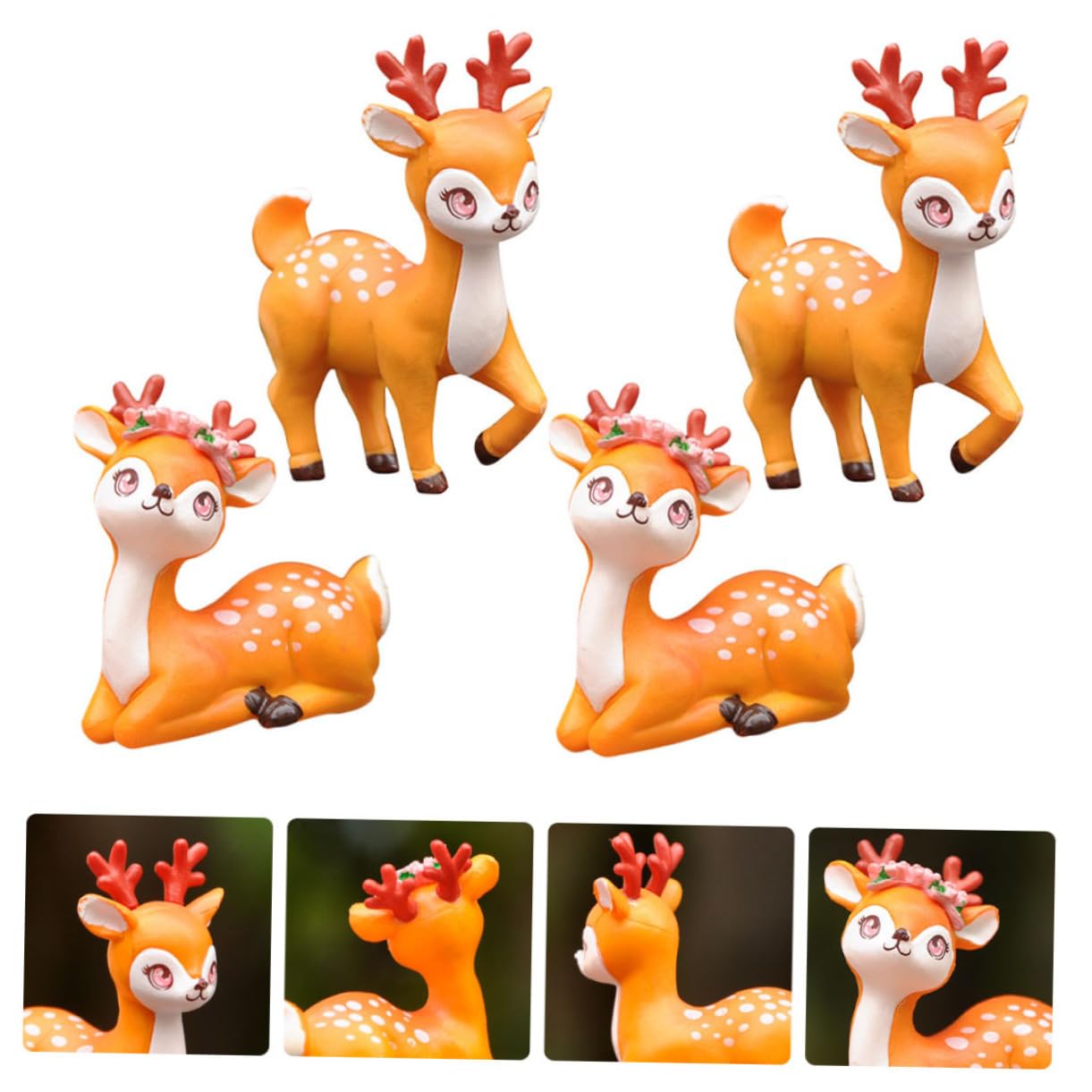 20stücke Teiliges Cartoon REH Figuren Aus Harz Lustige Desktop-Dekoration Für Zuhause Und Büro Für Pflanzenarrangements Und Kreative Mikro-landschaften