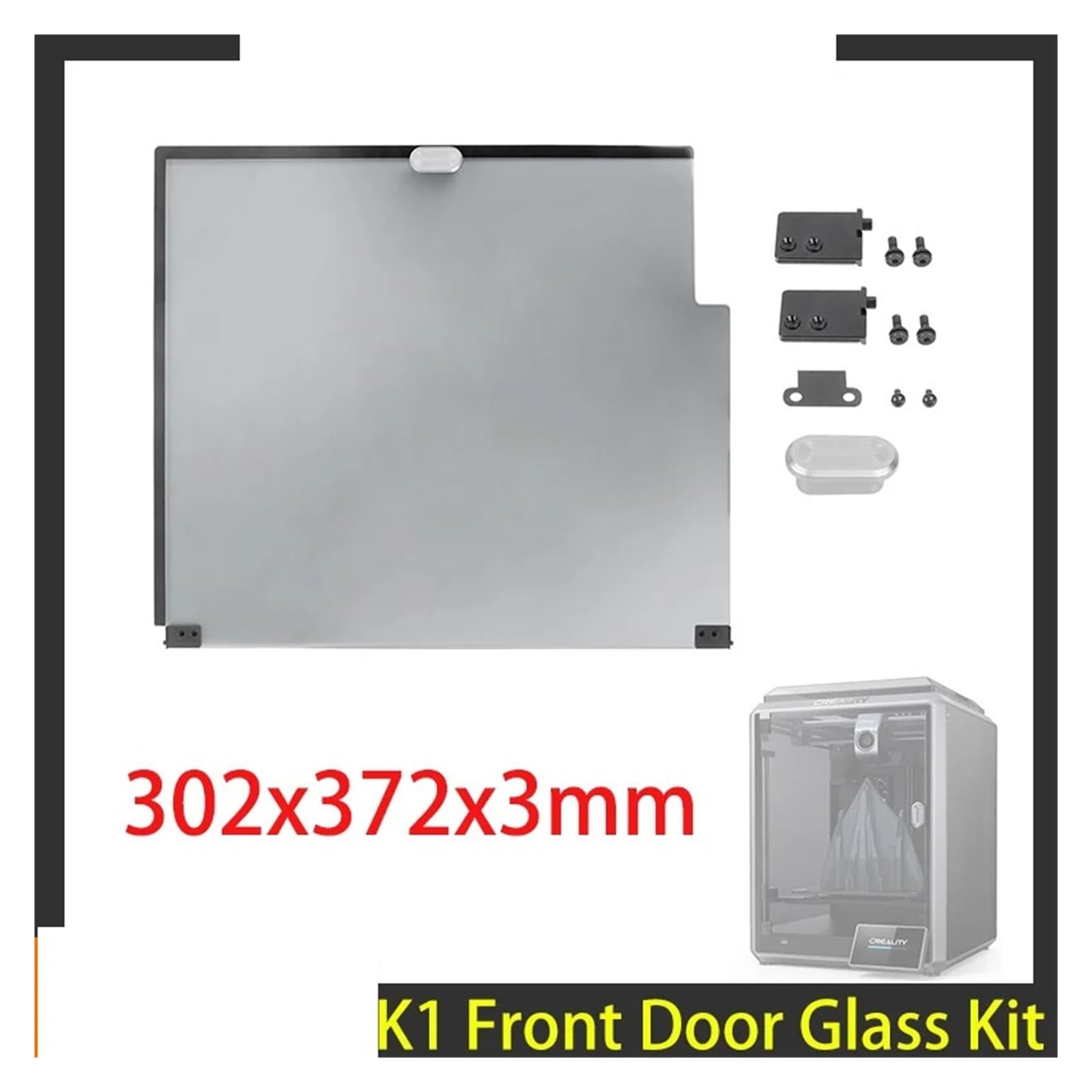 Compatibile con Creality, kit porta in vetro K1 302x372x3mm