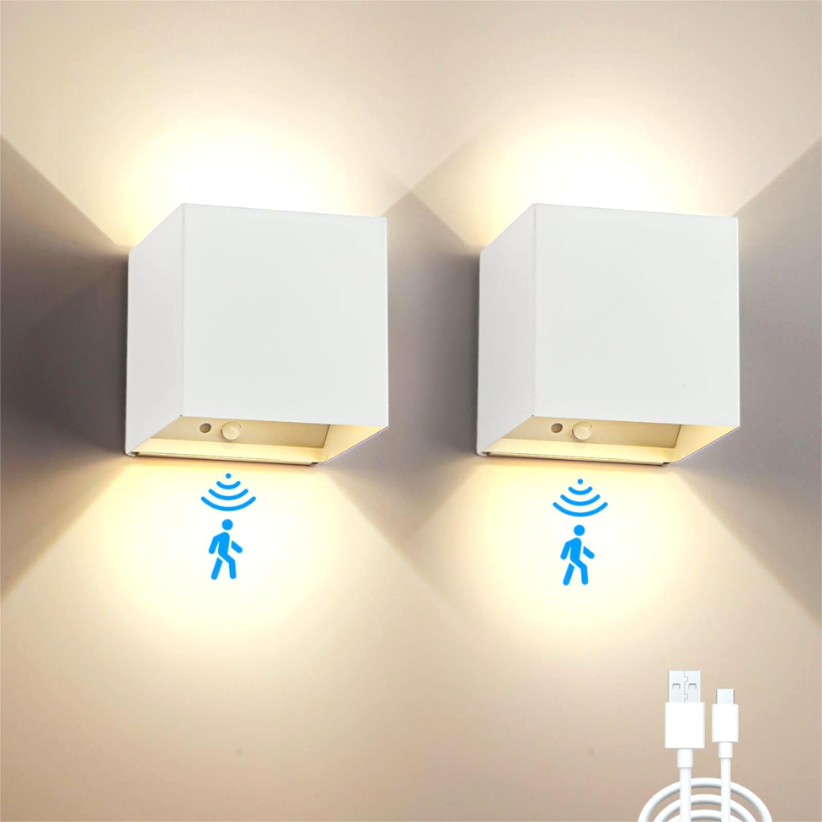 SURPALIG Wandlampe Innen mit Bewegungsmelder 6000mAh