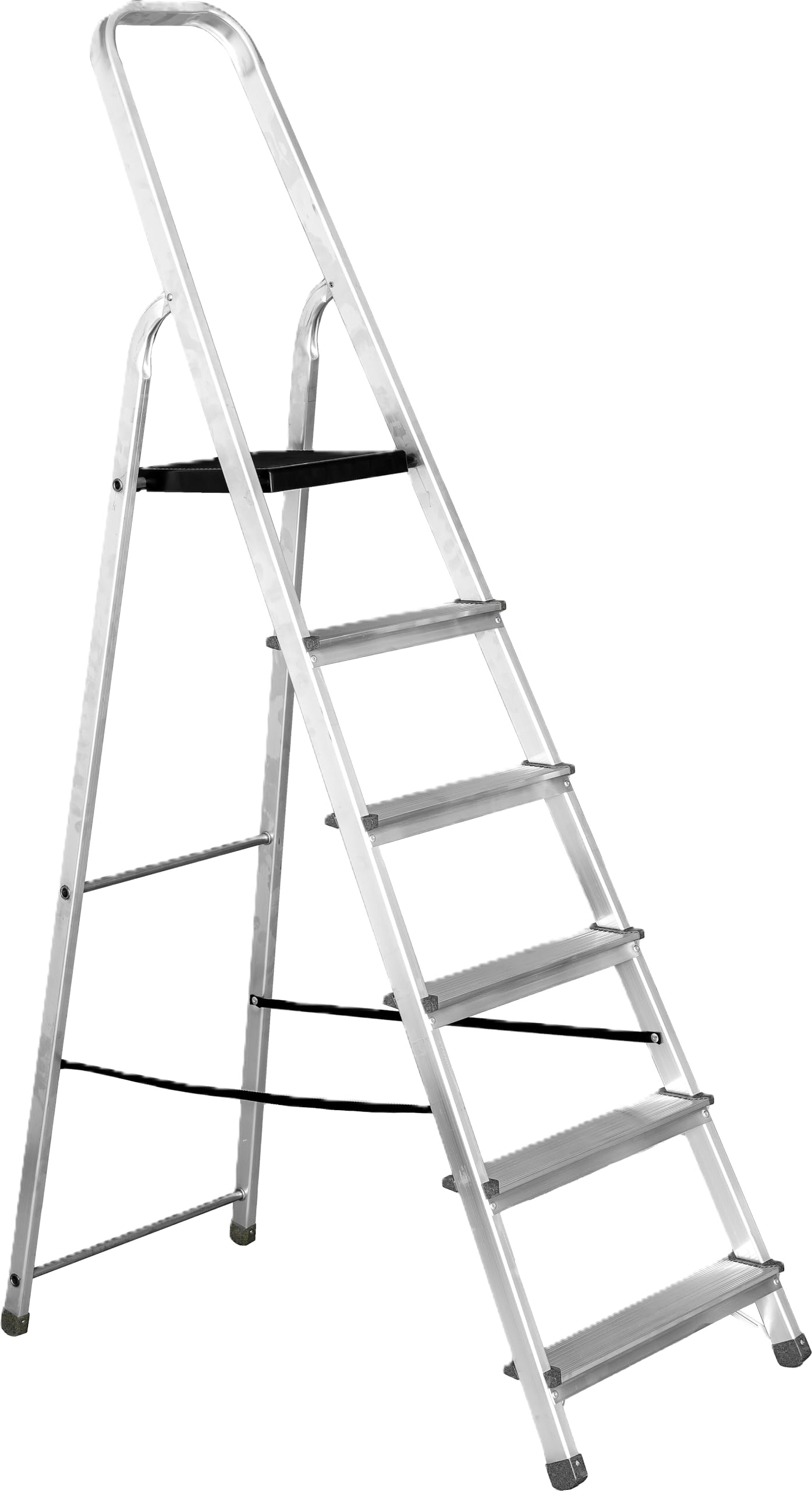 MYPRO ® PREMIUM LINE Aluminium Step Ladder, Lightweight,Portable, Heavy Duty Platform Steps, 3 4 5 6 7 8 Step, EN131 Certified, 150KG Capacity, Ideal for Trade & DIY (6-Step)