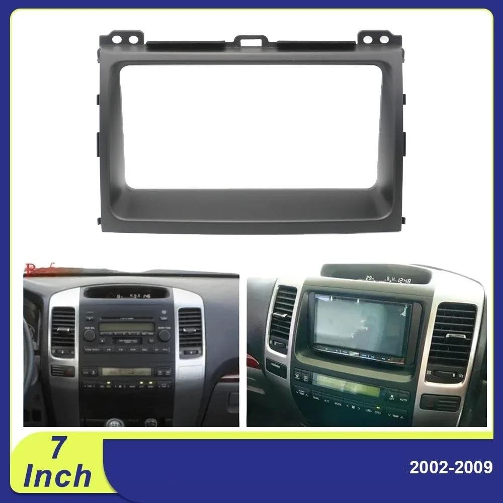 Cadre de façade d'autoradio Kit De Tableau De Bord Stéréo De Voiture 7 "2DIN Pour Toyota Pour Prado 120 2002-2009 Cadre Façade | 202x102mm