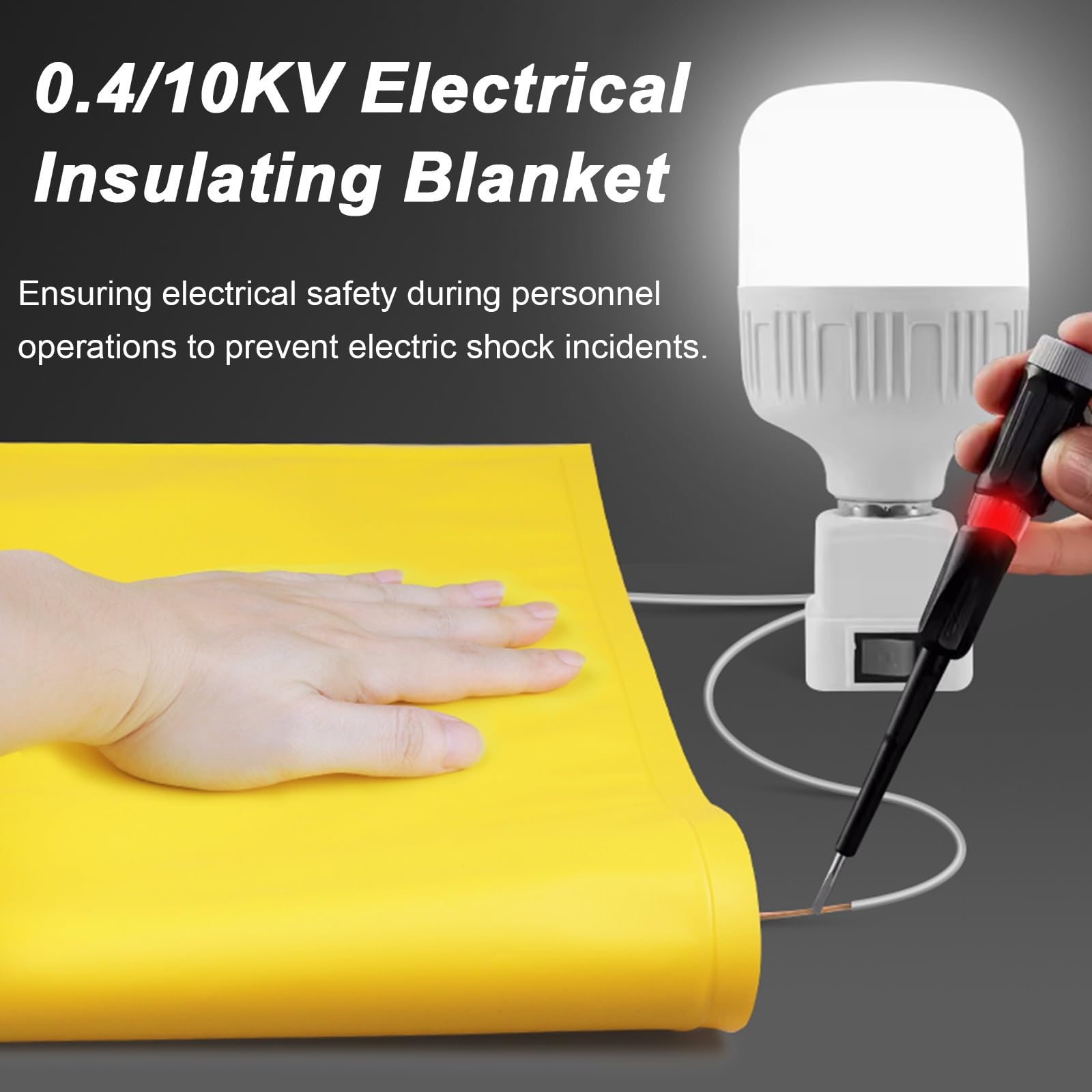 Couverture Isolante Électrique Tapis de Sécurité Portable Travail pour Électricien, Haute Tension 0,4/10 KV Protection Isolante Couverture en Résine(0.4KV,100x150cm(39 3/8" x 59"))