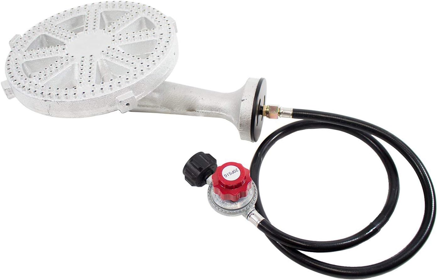 GasOne Propane Burner Banjo High Pressure 10 in Heavy Duty Burner Head SET with 0-20 PSI Regulator and Hose