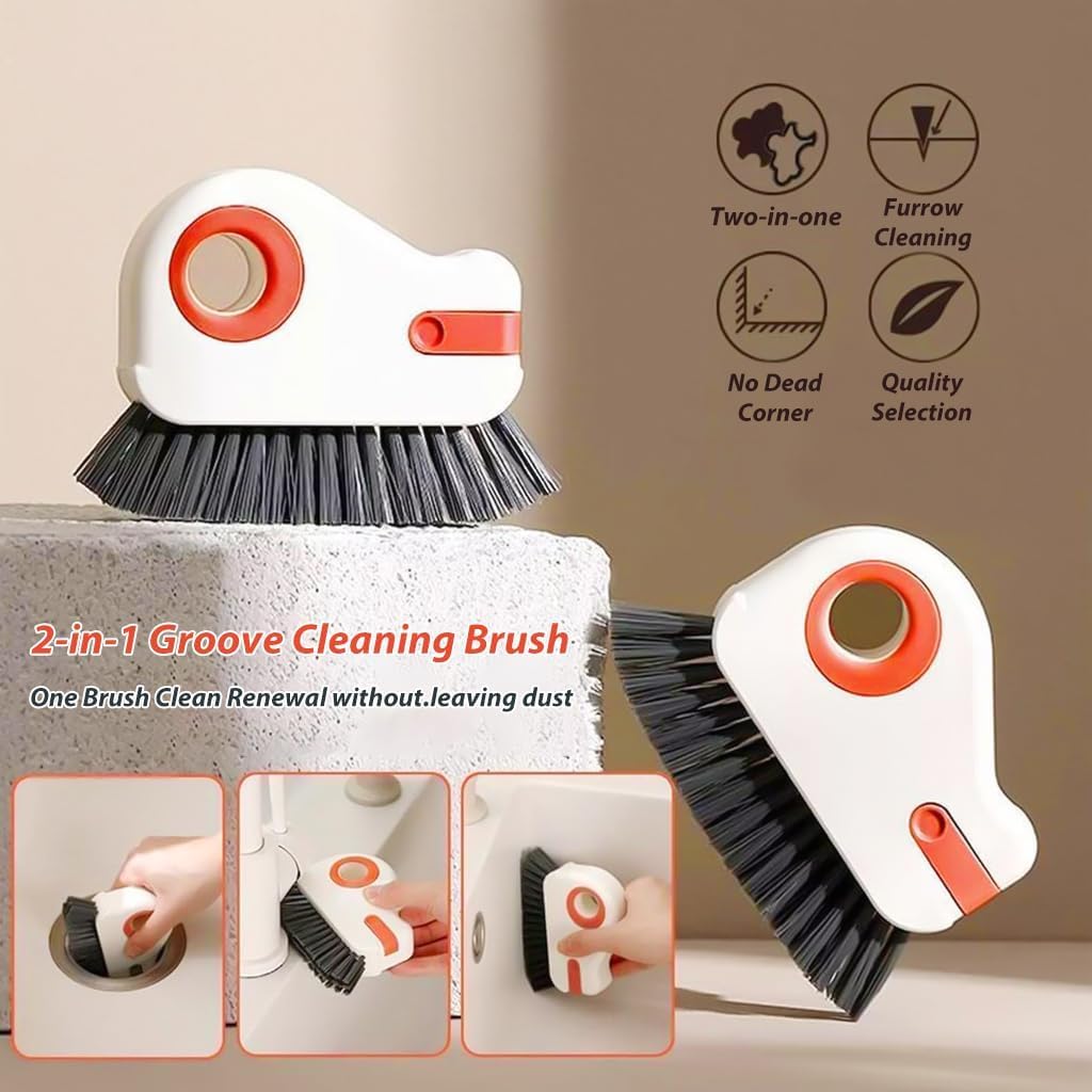 Zapsol 2 in 1 Window Track Cleaning Brush with Dust Collector Scraper Groove Cleaner for Door Gaps and Windows Sliding Tracks Groove Cleaning Brush for Window Track UPVC Window Cleaner(1 Pcs) 4