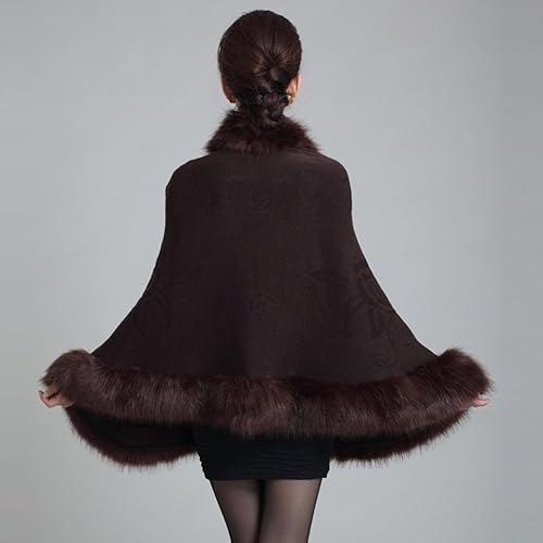 Miniatura 2 de Caracilia - Abrigo de piel sintética para mujer, chal tipo capa para bodas