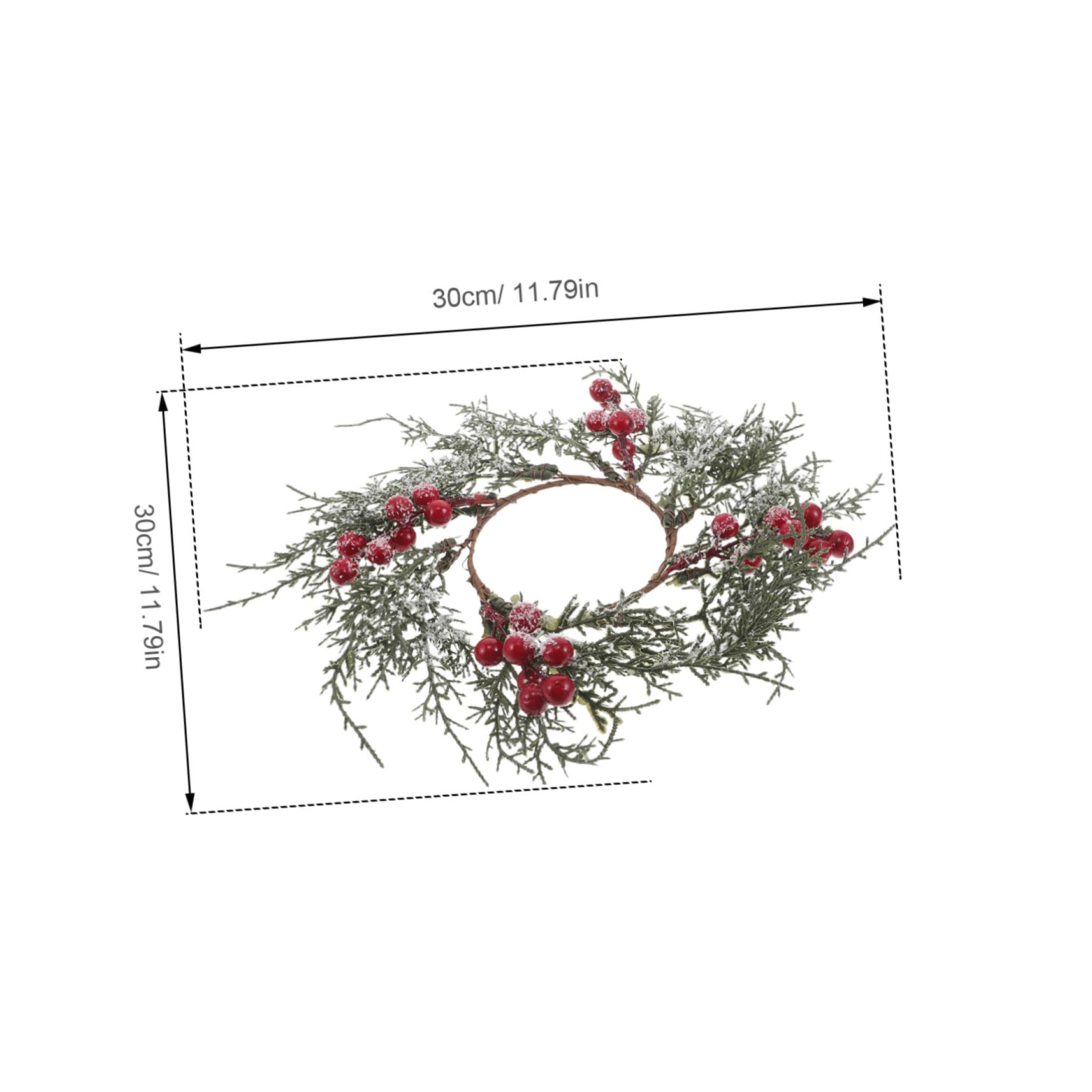 4 Piezas Anillos de Vela Navideños Artificiales con Bayas Rojas Pino para Candelabros de Pilar y Velas de Té Decoración Ligera y Reutilizable para Centro de Mesa Navideño