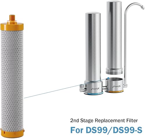 Miniatura 2 de Frizzlife DSF02 (2da etapa) Cartucho de filtro de repuesto para SS99, DS99DS99-S, sistema de filtro de agua de acero inoxidable para encimera TS99