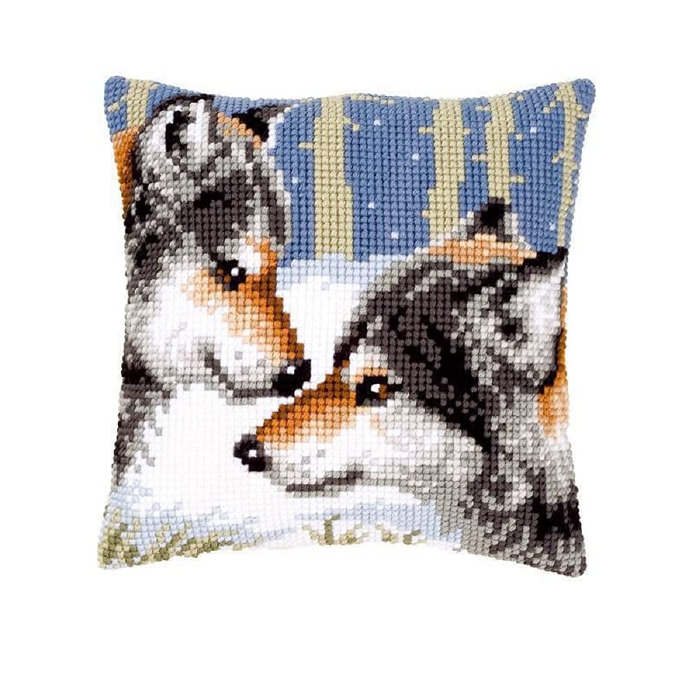 VERVACO Kit Cuscino Punto Croce 'Volpi In Autunno' – 40x40 Cm, Fili DMC E Tela Zweigart, Per Principianti Ed Esperti