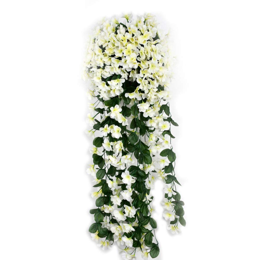 2 Piante Artificiali Da Appendere Con Fiori Viola - Rami In Rattan, 78 Cm, Decorazione Per Interni Ed Esterni, Balcone, Giardino, Matrimonio E Festa