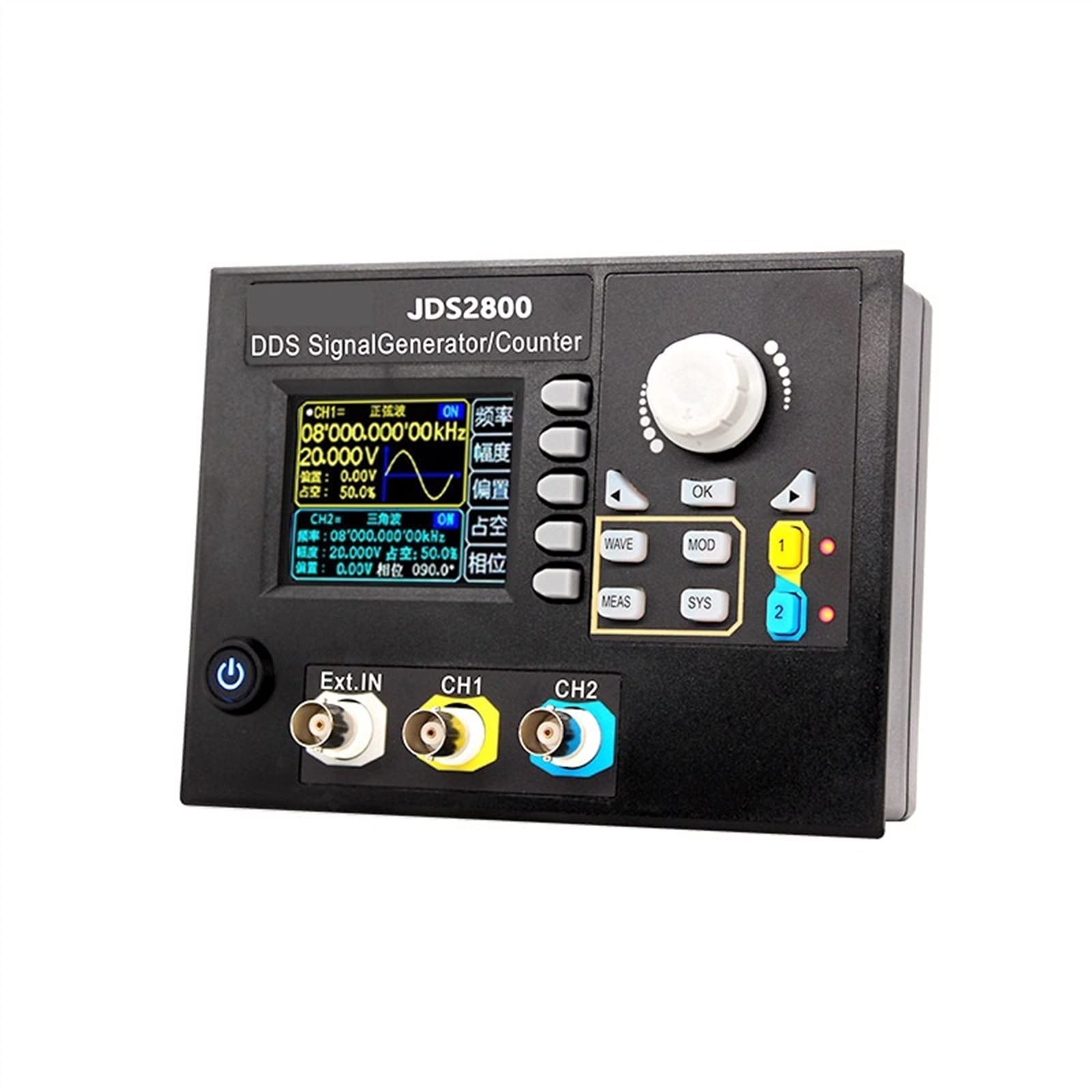 Generador de señal de función DDS de 15 MHz, control digital, medidor de frecuencia de doble canal, generador de forma de onda arbitraria