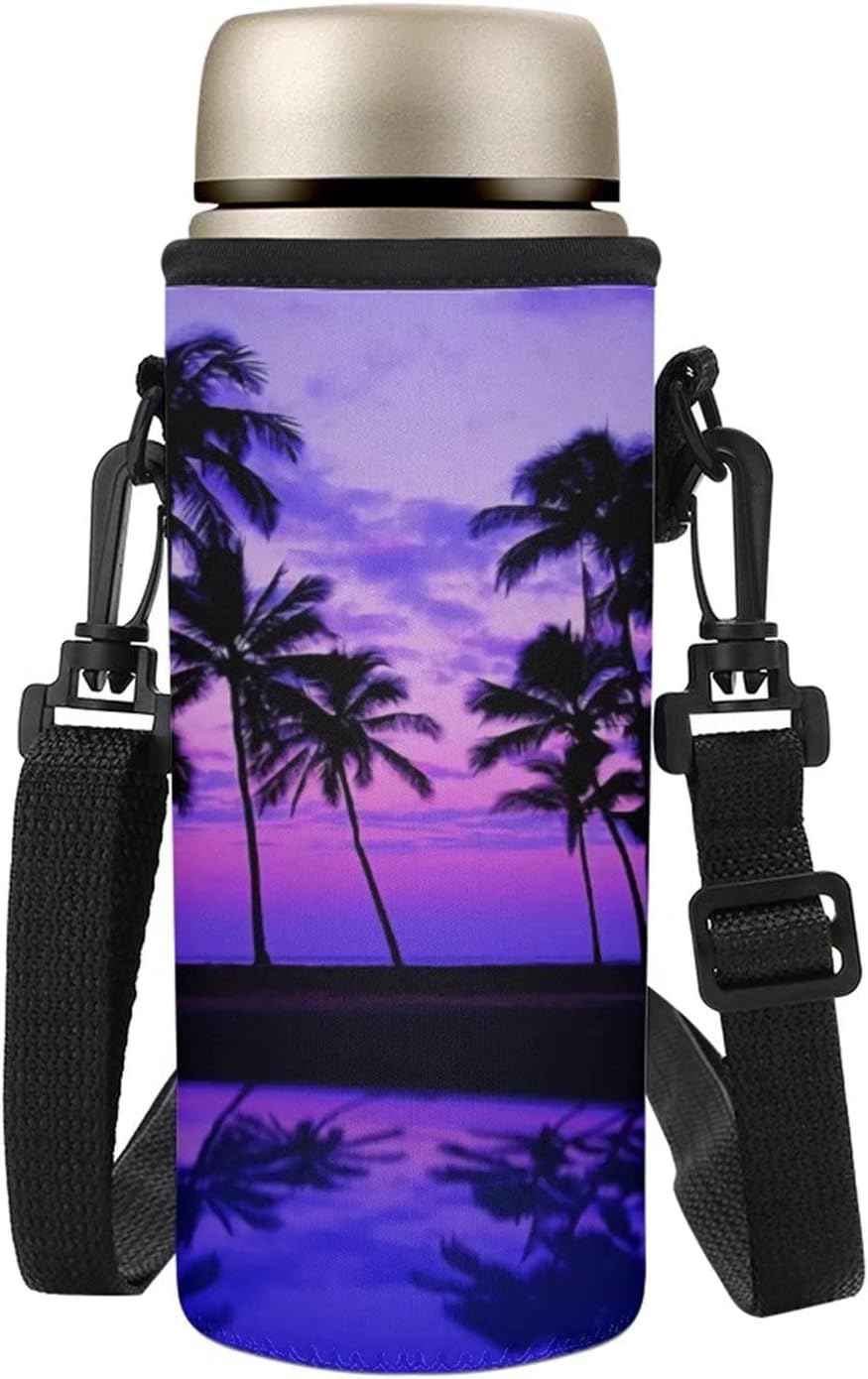 COEQINE Borsa Portabottiglie In Neoprene Con Stampa Ananas - Tracolla Regolabile, Isolante, Adatta A Bottiglie 500-750ml - 4