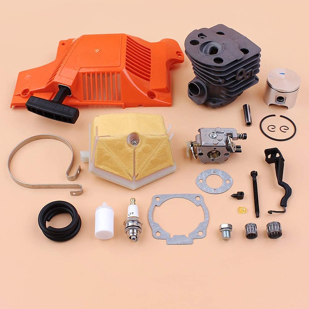 Kit de Filtro de Aire de Arranque de Retroceso de carburador de pistón de Cilindro de 46 mm Compatible con Piezas de Motor de Motosierra de Gasolina Husqvarna 51 55 503609172