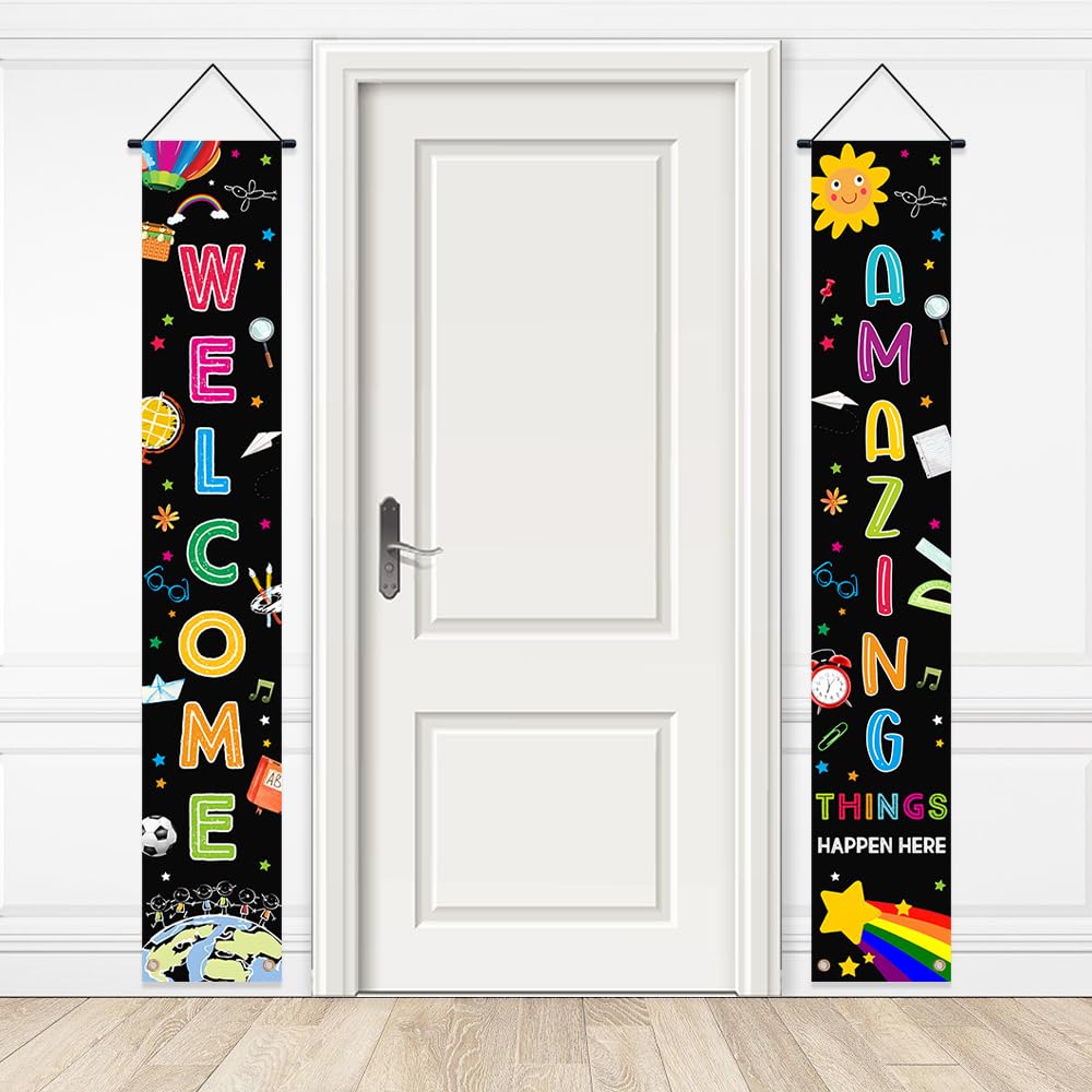 Bannière de porte Welcome Back to School AIBIIN 180x30 cm décorative