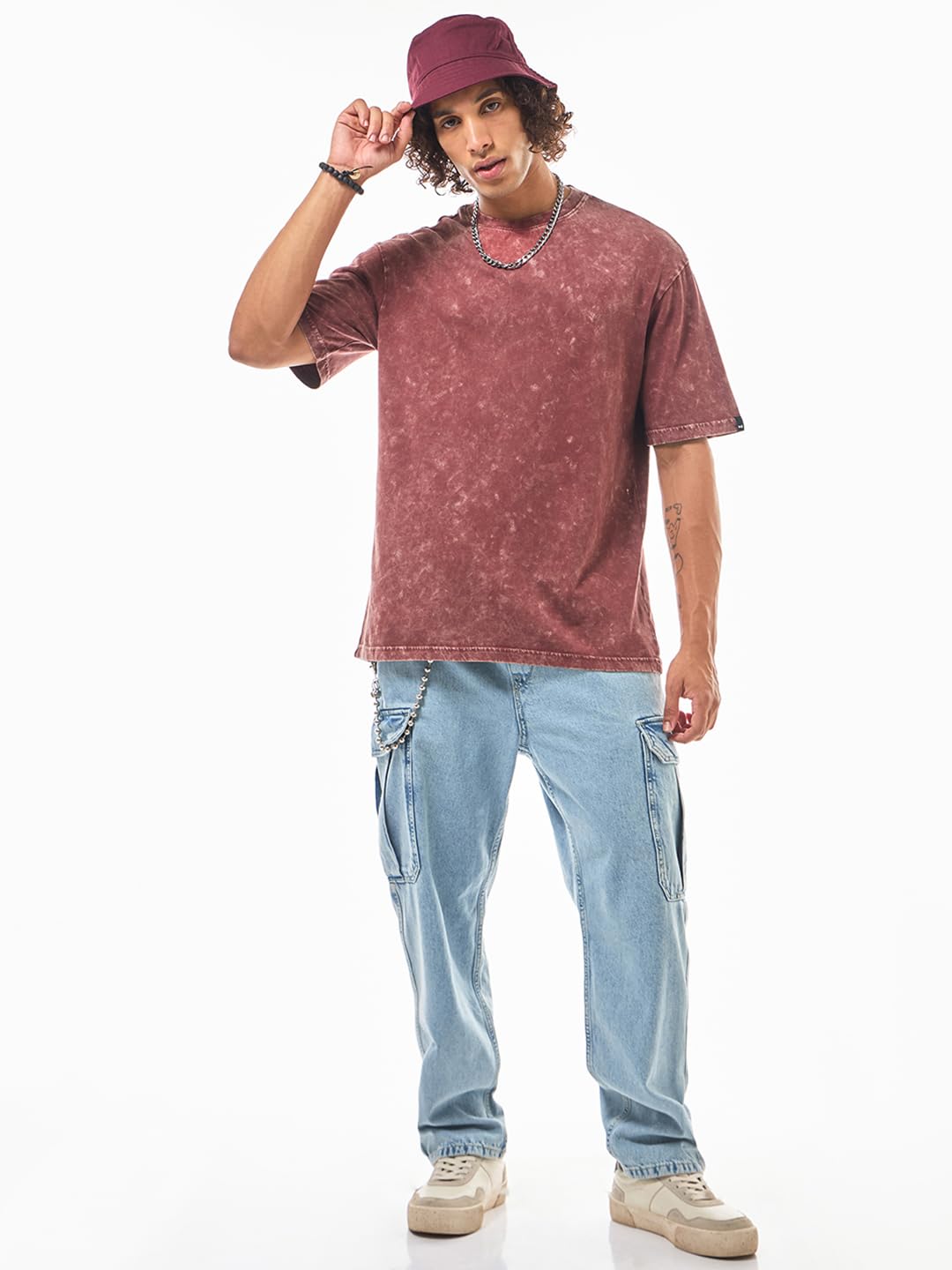 Bewakoof - Camiseta de corte oversize para hombre