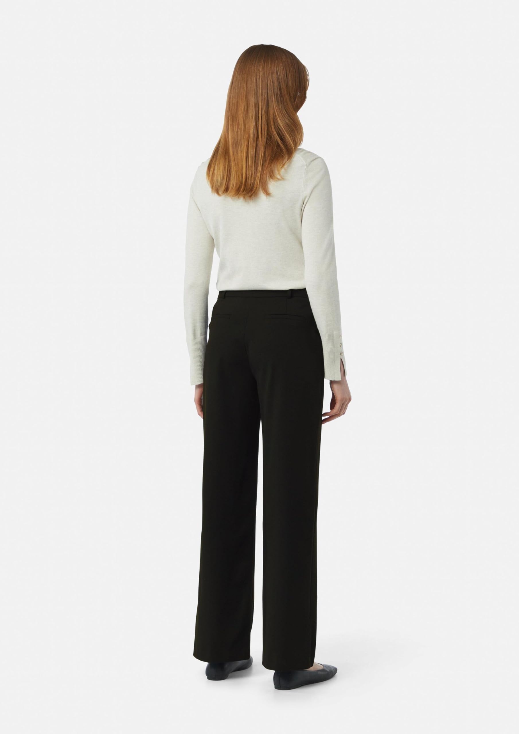 Comma Damen Hose Marlenehose aus Elastischem Viskosemix mit Eingrifftaschen