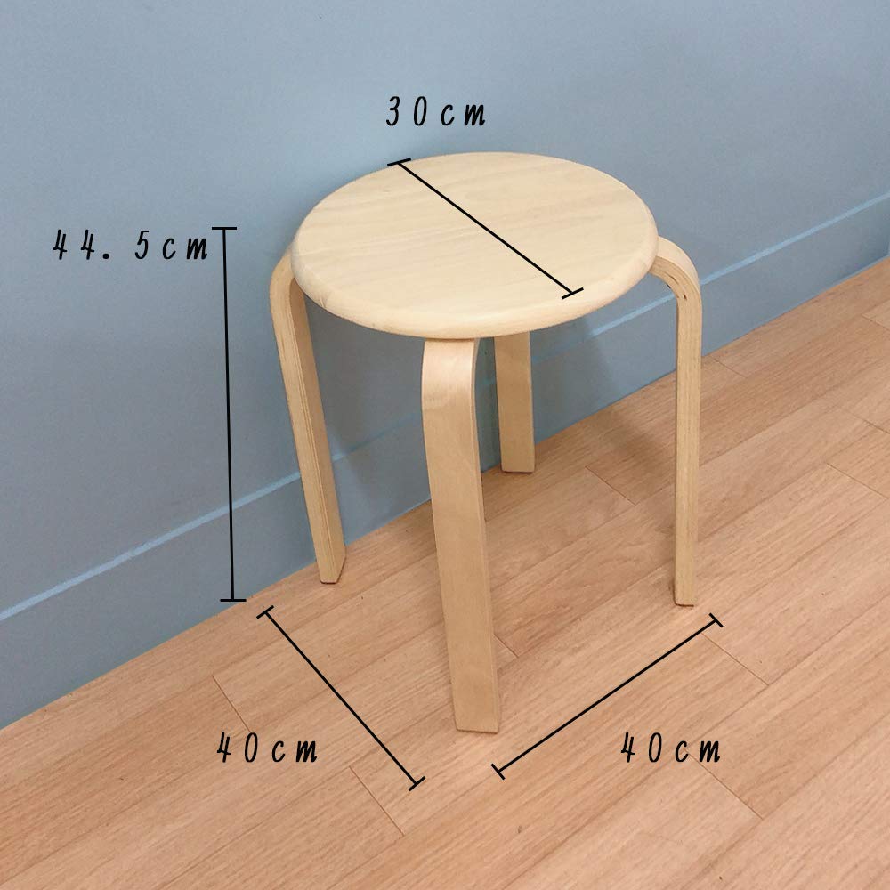 Amazon.co.jp: スツール スタッキングチェア 丸椅子 木製 6脚セット
