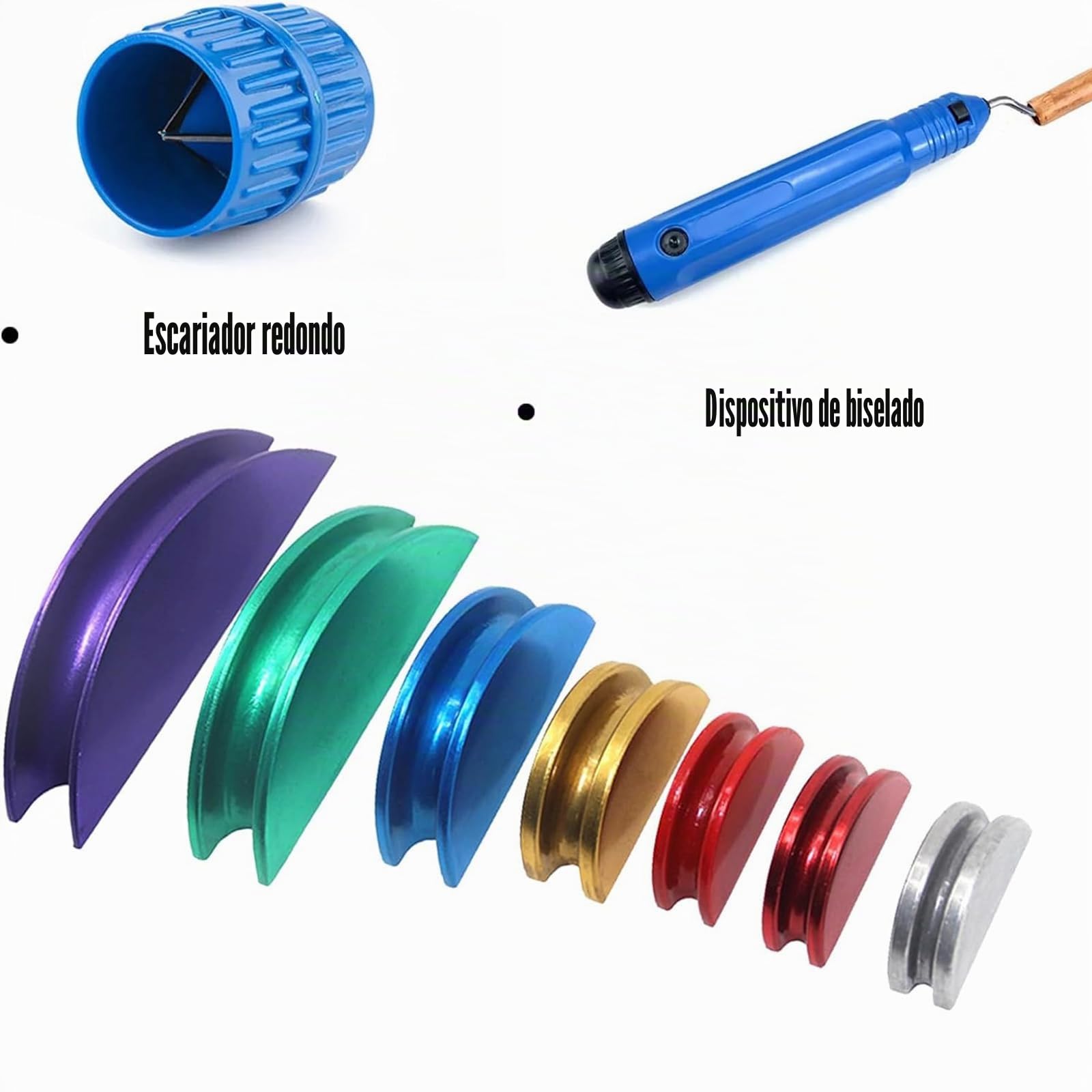 Dobladora de tubos,dobladora de tubos manual de 1/4"- 7/8",dobladora de tubos de metal con función de doblado inverso y desbarbador de cortatubos,dobladora de tubos de 90°para tubos de cobre