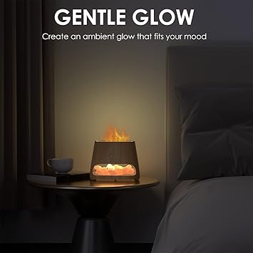 SALKING 2-in-1 Aroma Diffuser & Salt Range Pakistan Leuchte, Flammeneffekt Diffusor für ätherische Öle, Diffusor Kühler Nebel Luftbefeuchter mit 3-Helligkeit, 150ml – Bild 6