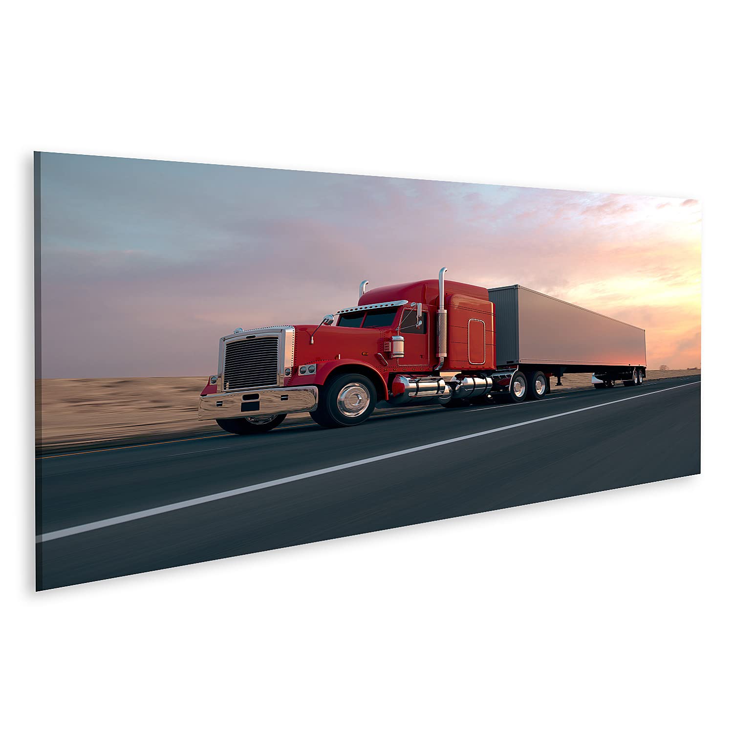 American Truck Leinwandbild - Unscharfe Bewegung Motiv 100x57cm
