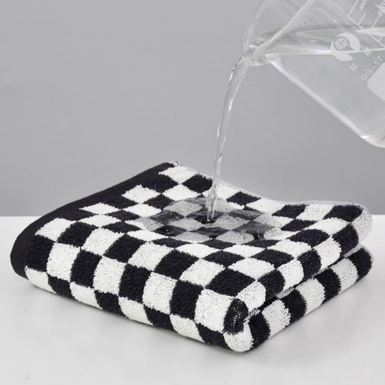 Hand Towels for Bathroom 4 Pack, Cotton Soft Absorbent Kitchen Checkered Hand Towels Decorative Set, Cute Black and White Bath Towels 13 X 29 Inches - Image 3