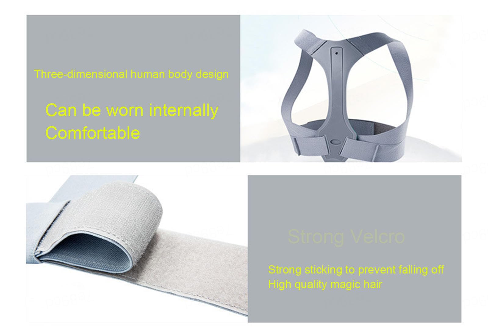 Corrector de Postura para Hombres y Mujeres, Soporte cómodo para la Parte Superior y la Espalda, enderezador de Espalda Ajustable para Espalda, Hombros y Cuello, L