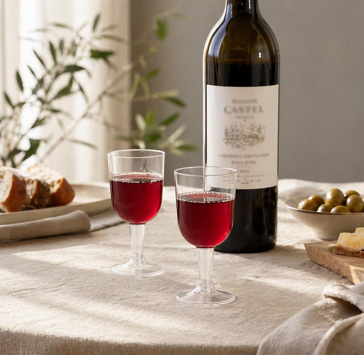 YAYODS 96 bicchieri da spumante in plastica, 175 ml, riutilizzabili, in plastica, trasparenti, da cocktail, impilabili, per matrimoni, feste, serate