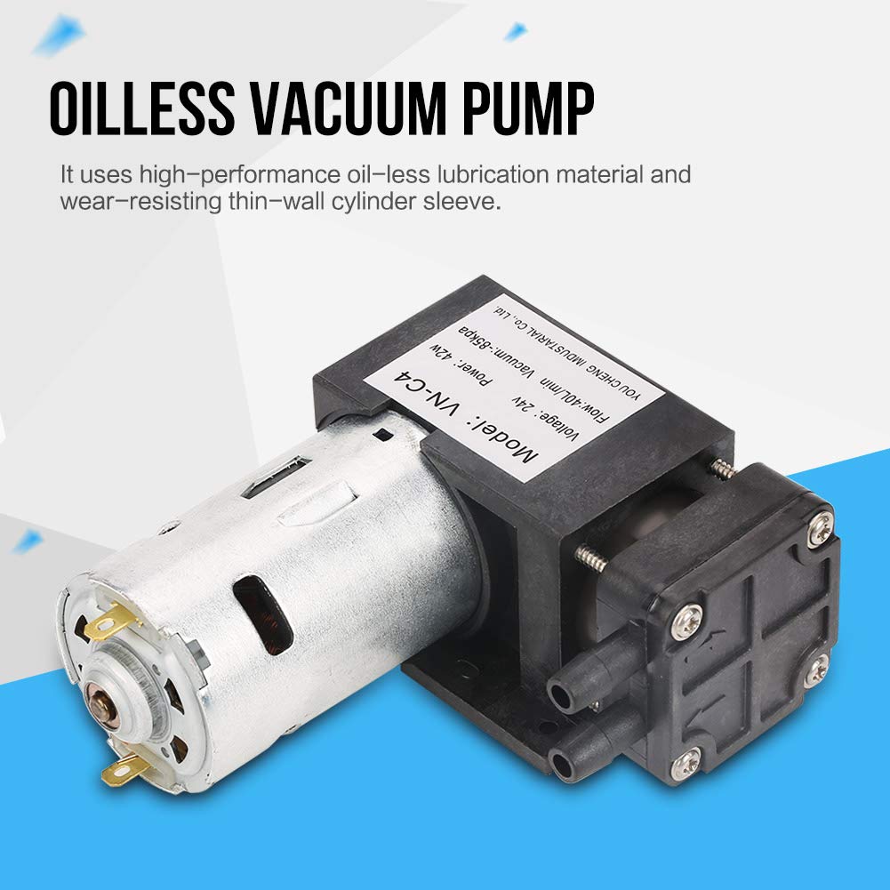 Mini bomba vacío -85kPa,DC24V VN-C4 40L/min Pequeña bomba vacío sin aceite aceite para aire gas, para equipos desinfección, equipos de automatización de adsorción al vacío