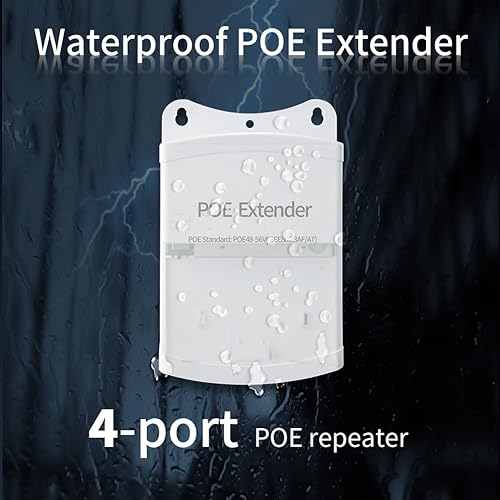 Miniatura 4 de Extensor Poe, repetidor PoE+ 1 en 4 salidas, 10100 Mbps, se extiende 820.2 ft, 60 W cumple con IEEE802.3afat para interruptorinyector PoE y cámara