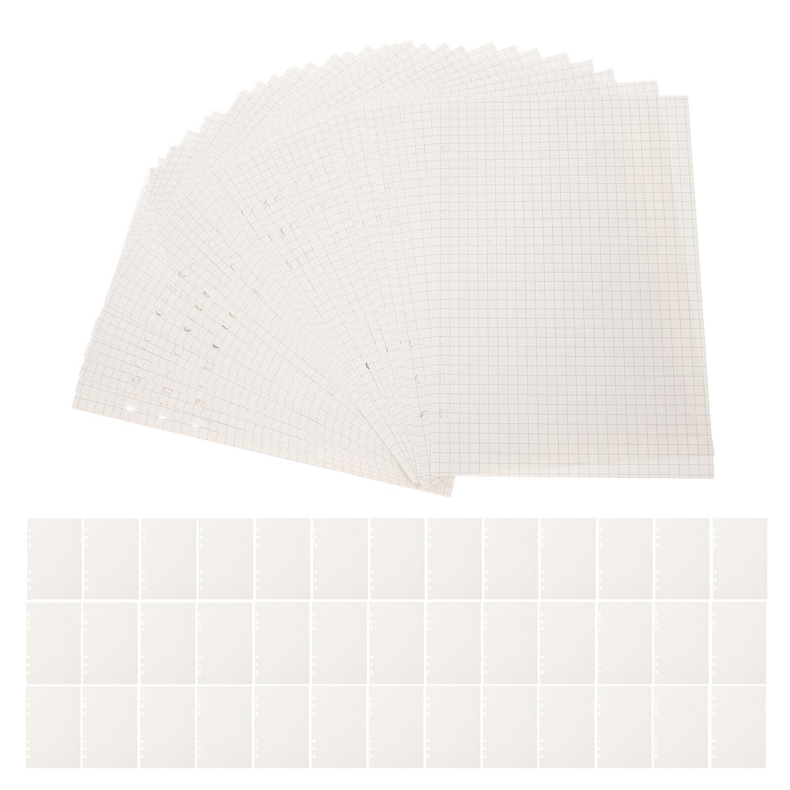 6 Stück Kariertes Nachfüllpapier für Ringbücher Liniertes College-papier Glattes Schreibpapier Wiederbefüllbare Loose Leaf Einlagen für Notizbuch Planer und Journal