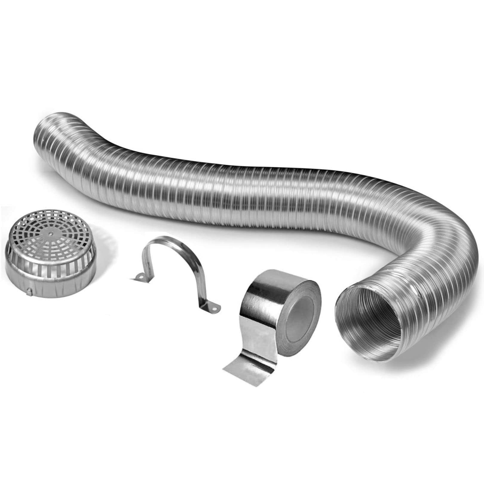 ARDNIB 6inch Chimney Installation Kit with 7ft Pipe, Air Cap, Clamp & Aluminium Tape (7ft/ 2mtr) (6inch)