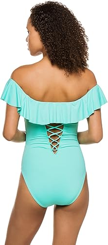 Miniatura 5 de La Blanca Traje de baño de una pieza para mujer con hombros descubiertos y volantes Island Goddess