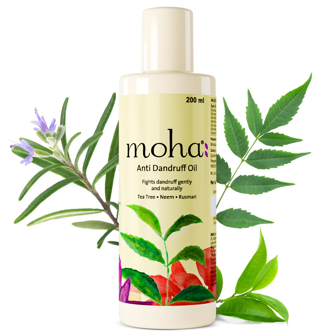 moha: Anti Dandruff Oil With Benefits Of Tea Tree Oil, Neem Oil, Hibiscus OIl, Rosemary Oil| Hair Oil For Men & Women | For All Hair Types. (200 ML)(Pack of 1)-image-16