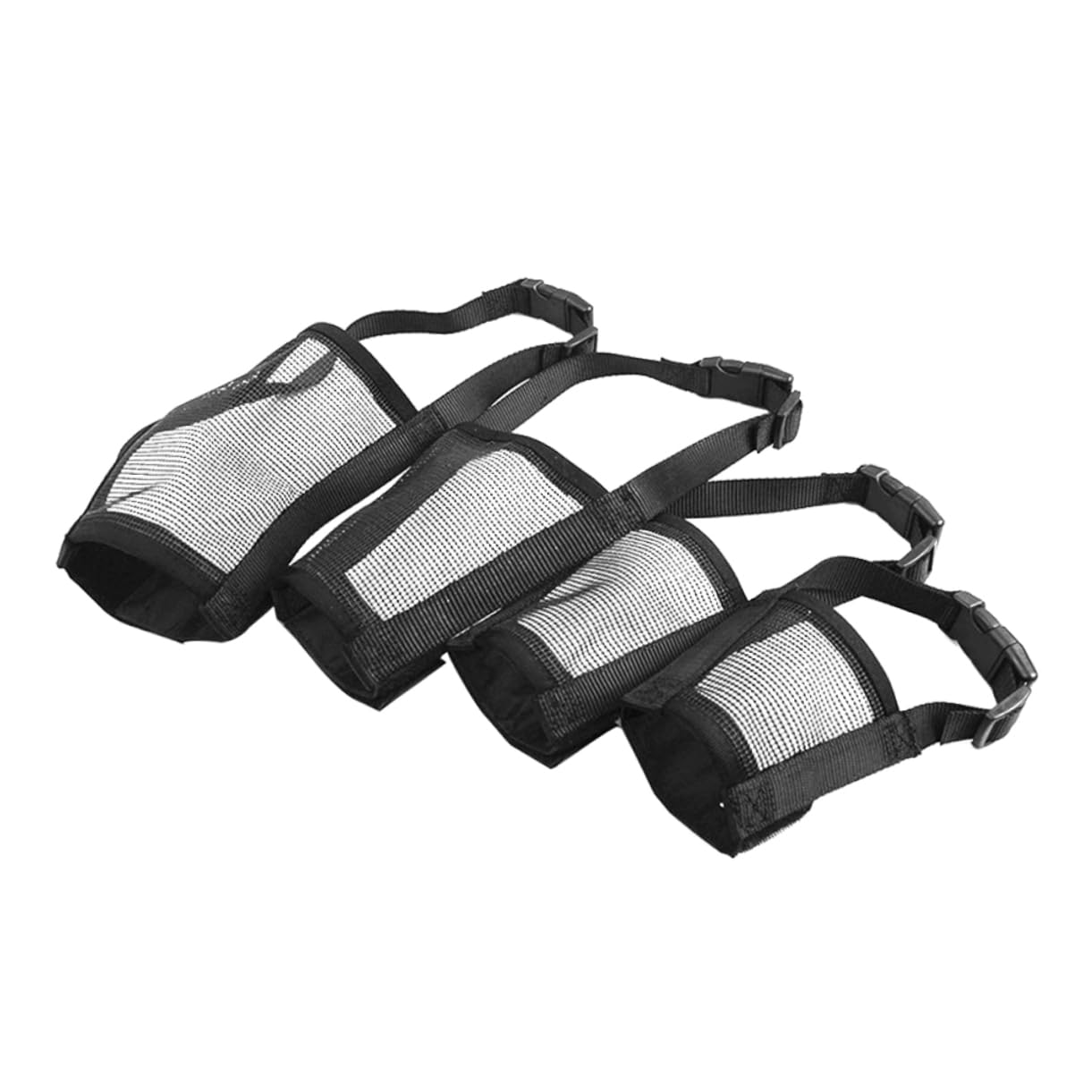 TOYANDONA Adjustable Nylon Dog Muzzle for Safety Prevents Biting Barking Comfortable Fit for Dogs Durable Mesh Design Easy to Use with Quick Release Buckle Black