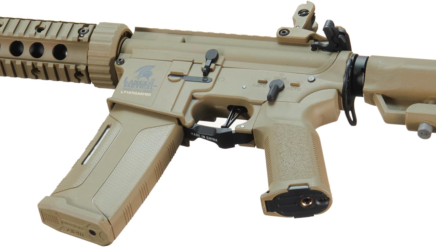 Lancer Tactical Gen 3 M4 Carbine SD Airsoft with Programmable Mosfet/ETU-Electric Full/Semi-Auto AEG Rifle (Lipo Battery & Charger Included)