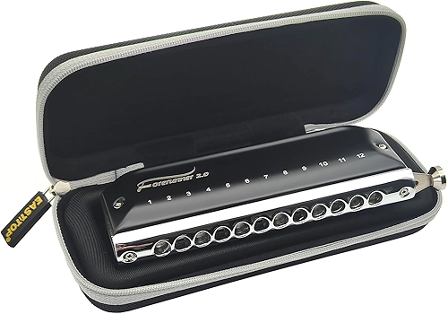 Gaita cromática Forerunner 2.0, 12 furos 48 tons boca órgão harmônica sem válvula, pente ABS transparente, para jogador, iniciante, adultos (Forerunner 2.0 1248)