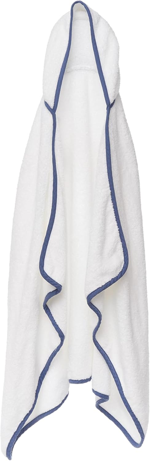 Lalo The Hooded Towel - 100% Organic Cotton, Soft on Sensitive Skin, Cozy & Absorbent, Machine Washable Baby Hooded Bath Towel - Blueberry