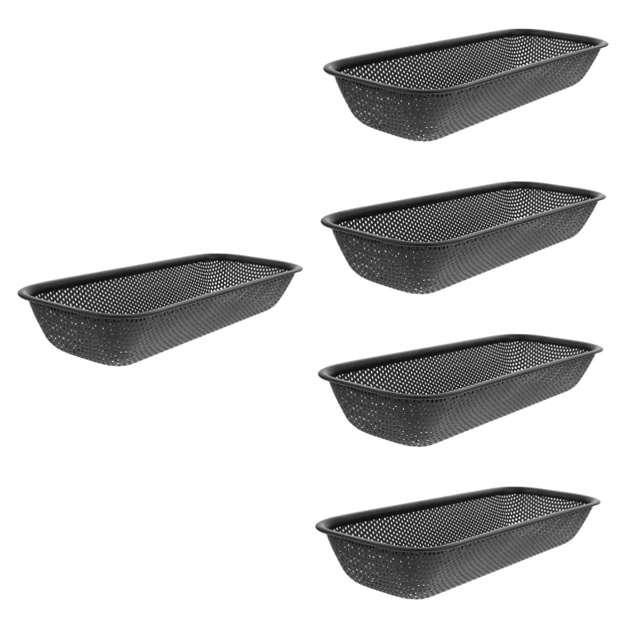 ABOOFAN 5 Piezas Drene El Soporte De Palillo Soporte para Cubiertos Cesta Escurridor De Cubiertos Cestas De Utensilios Organizador De Cubiertos para Cajón El Secado Negro Acero Inoxidable