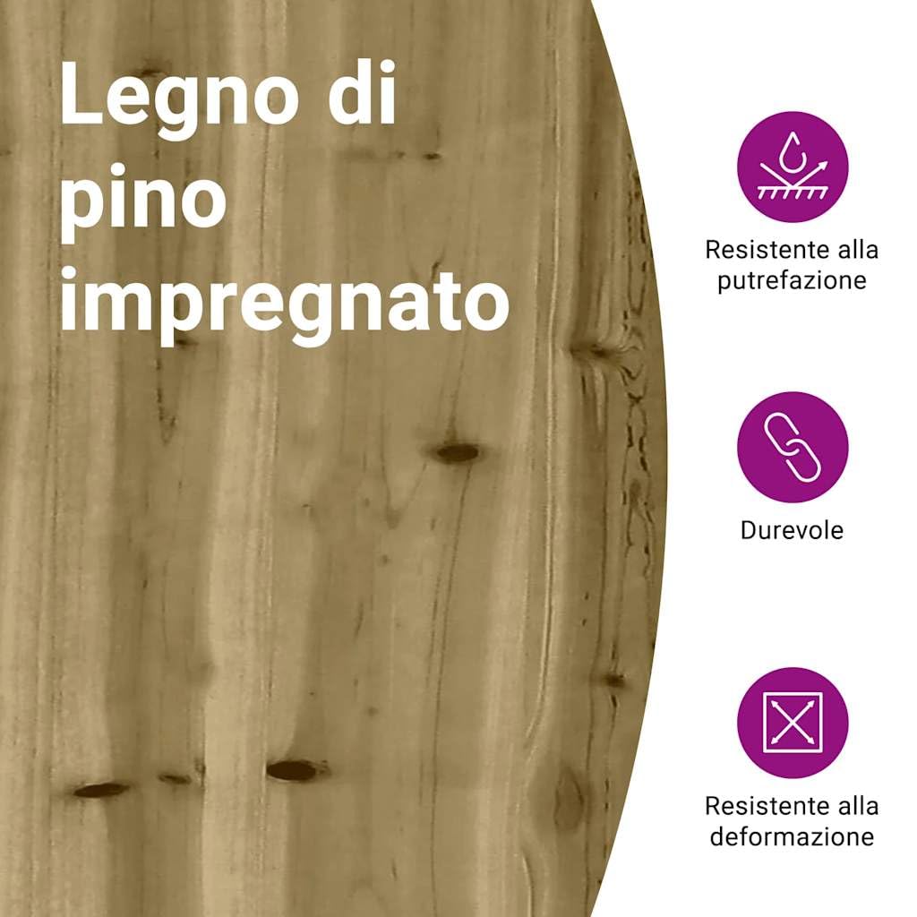 vidaXL Set da Gioco da Esterno in Legno di Pino Impregnato