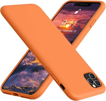 iPhone 11 Pro ile Uyumlu  i Kadife Lansman Silikon K l f   Kamera Korumal , Darbe Emici, Premium Yumu ak Kapak turuncu