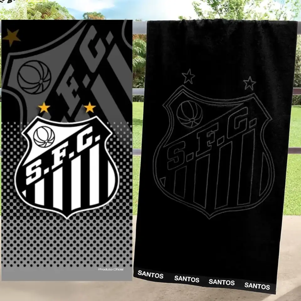 Kit 2 Toalhas Santos FC Banho Praia e Piscina Oficial Clubes do Brasil Licenciado Buettner