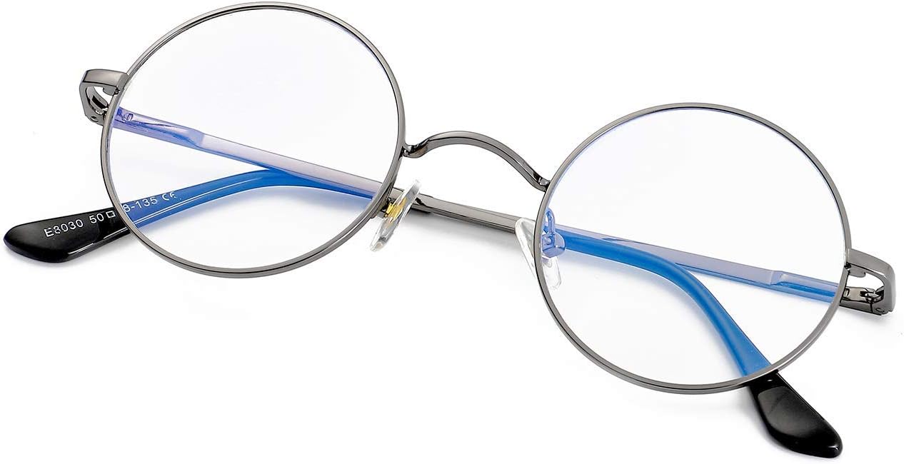EYLRIM Round Blue Light Blocking Glasses for Women Men Circle Clear Lens Metal Frame Eyeglasses Non Prescription - Image 4