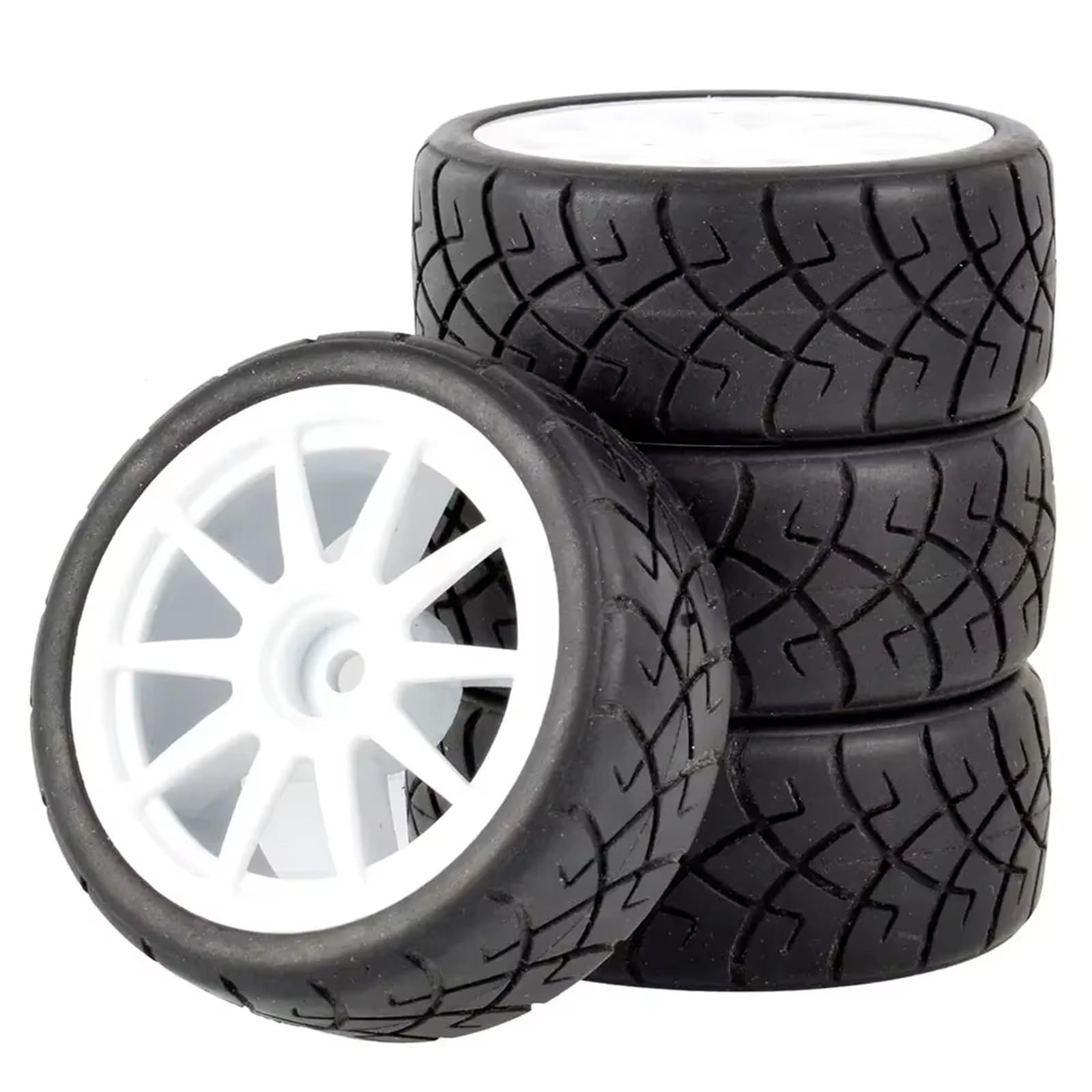 Koła i opony do samochodów driftowych RC, RC Car Wheel Tires For WLtoys 144001 1/18 1/16 1/10 12mm Hex Hub Multicolor(White)