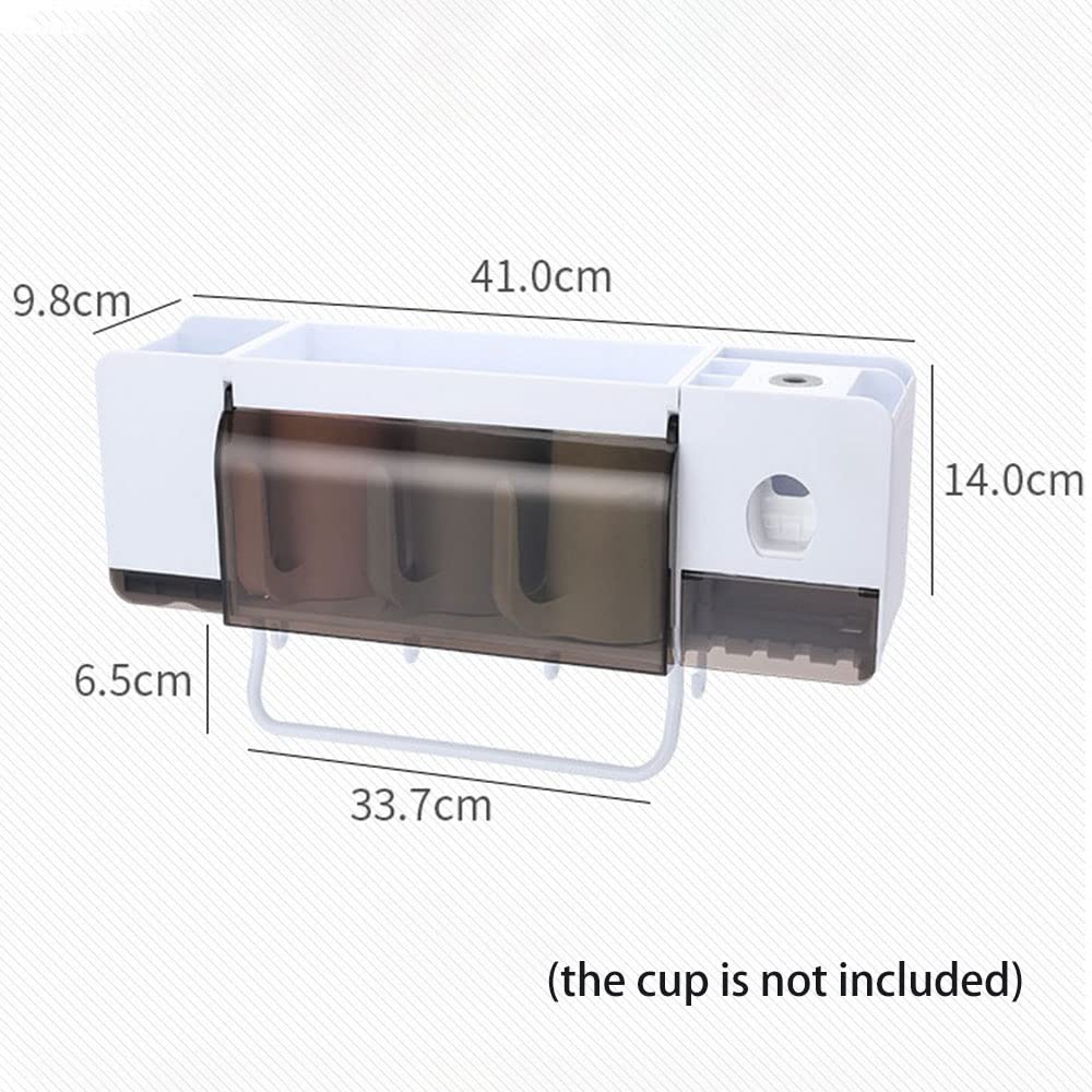 Portaspazzolino per dispenser di dentifricio, multifunzione a parete per bagno, porta spazzolino da denti, tipo B