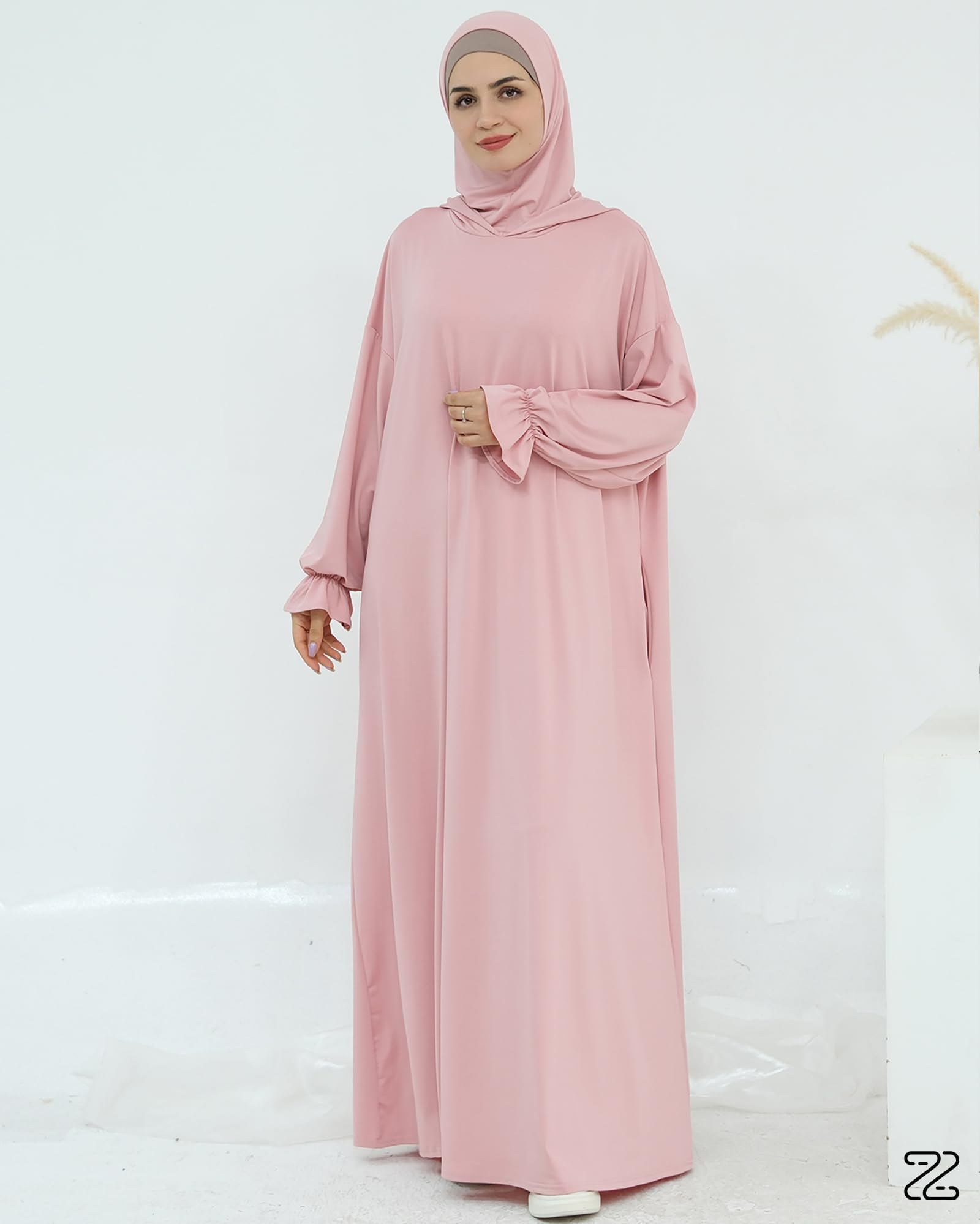 Festliche Gebetsabaya mit Kapuze und Seitentaschen Praktische Frauen-Robe für muslimische Festtagszeremonien