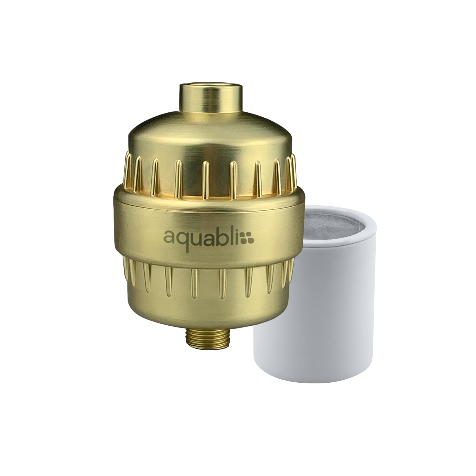 AquaBliss SF100-GD Revitalizing Shower Filter w/ 1 Replaceable Multi-Stage Filter Cartridge Inside - Plus 1 Extra SFC100 Filter Cartridges (Exclusive Bundle)