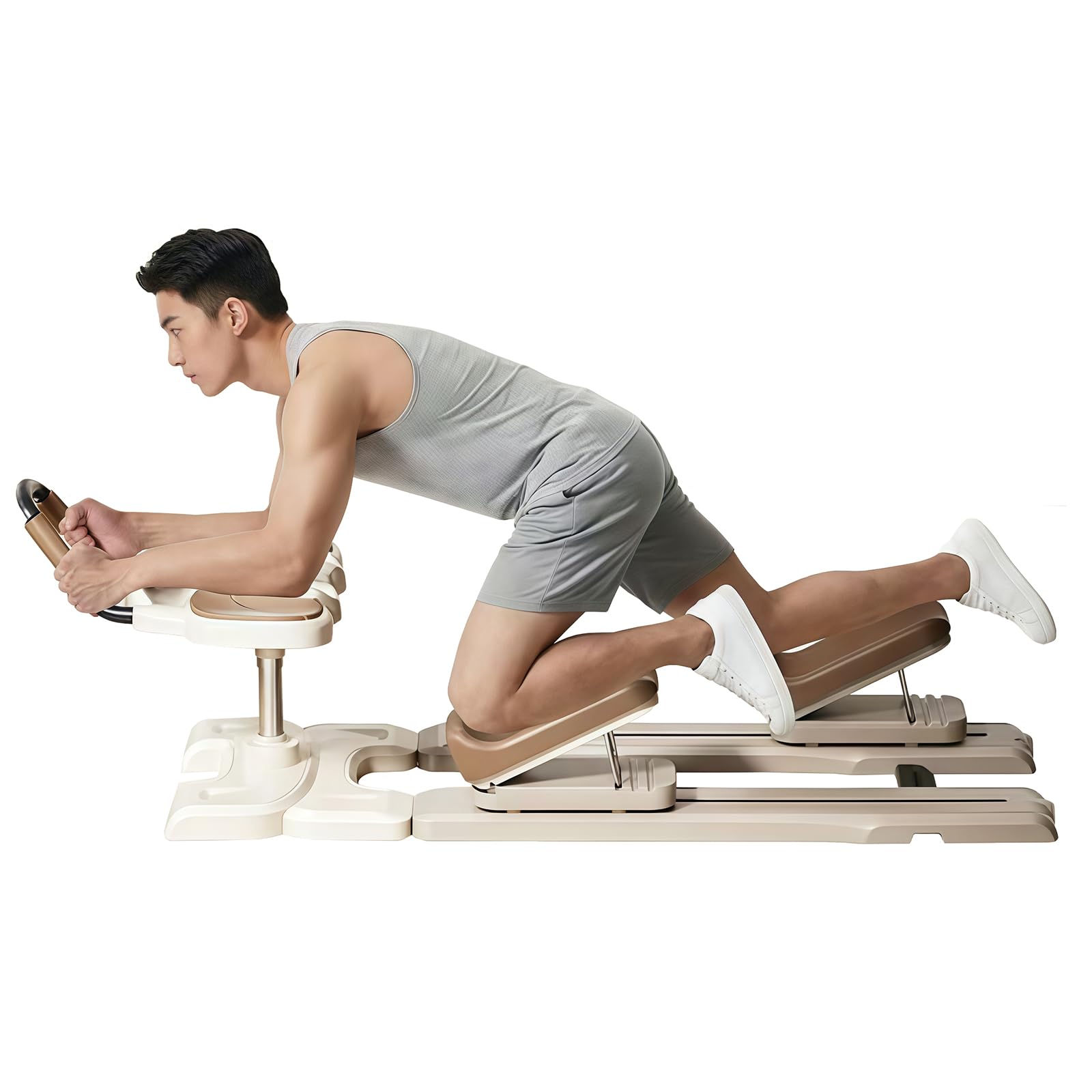 Crawling Machine, Spine Twist & Stretch Trainer, Maquina De Abdominales, Máquina De Reptación - 3 Niveles De Altura Ajustables Y Pantalla Digital, Entrenador De Estiramiento Y Torsión De Columna