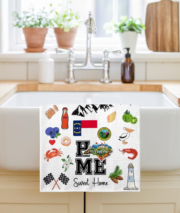 Home Sweet Home North Carolina Kitchen Towel - Housewarming And Homecoming Gifts - North Carolina State Favorite Symbol Dish Towels Gifts For Women Friends For Birthdays Mother's Day And Holidays - Image 3
