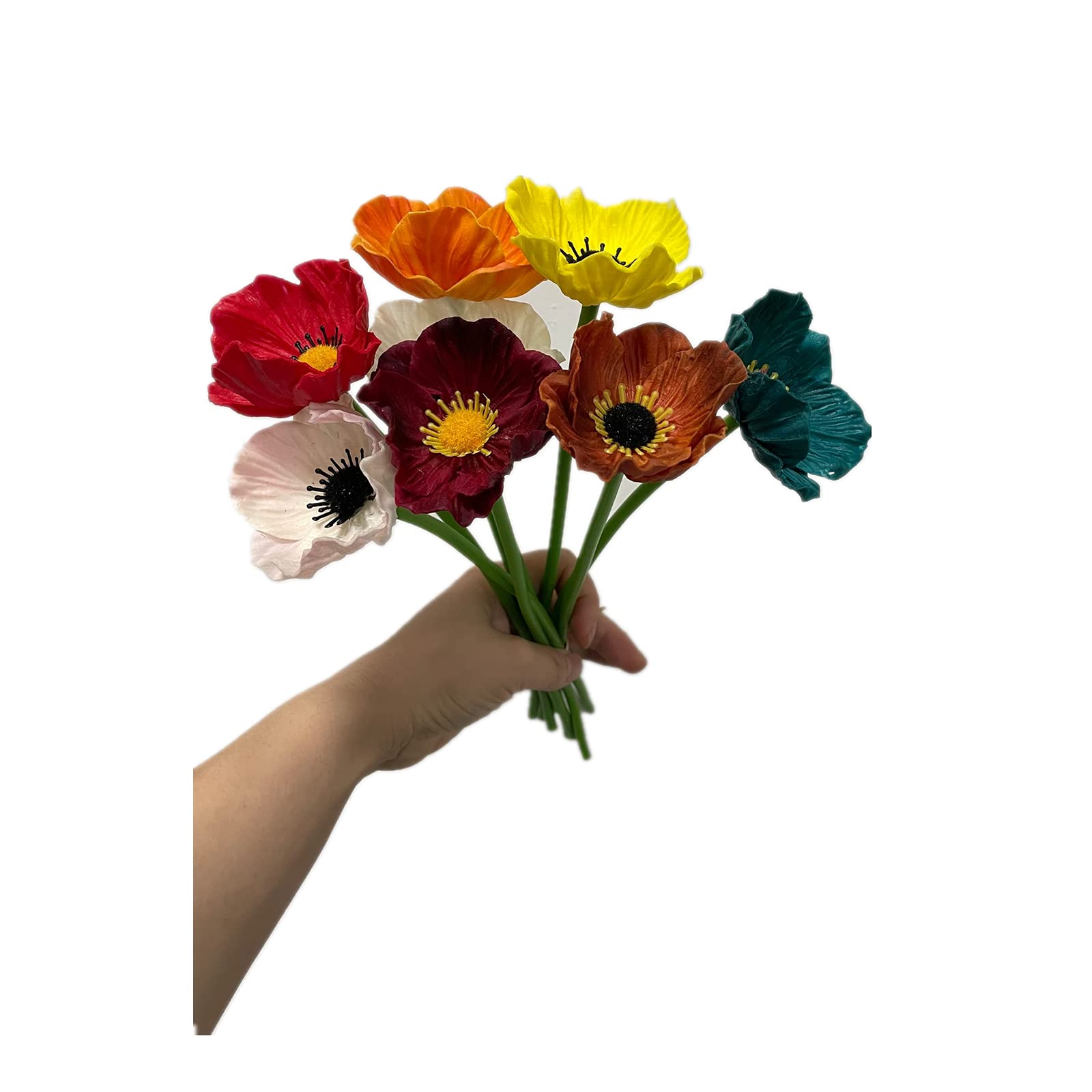 Rikyo 10 Stem 11" Bouquets Artificial Flowers Poppy Flowers,Outdoor UV Resistant No Fade PU Fake Wild Flowers for Table Centerpiece Vase,Wedding Holding Flowers Backdrop Arch Wall (10 Color) - Image 4