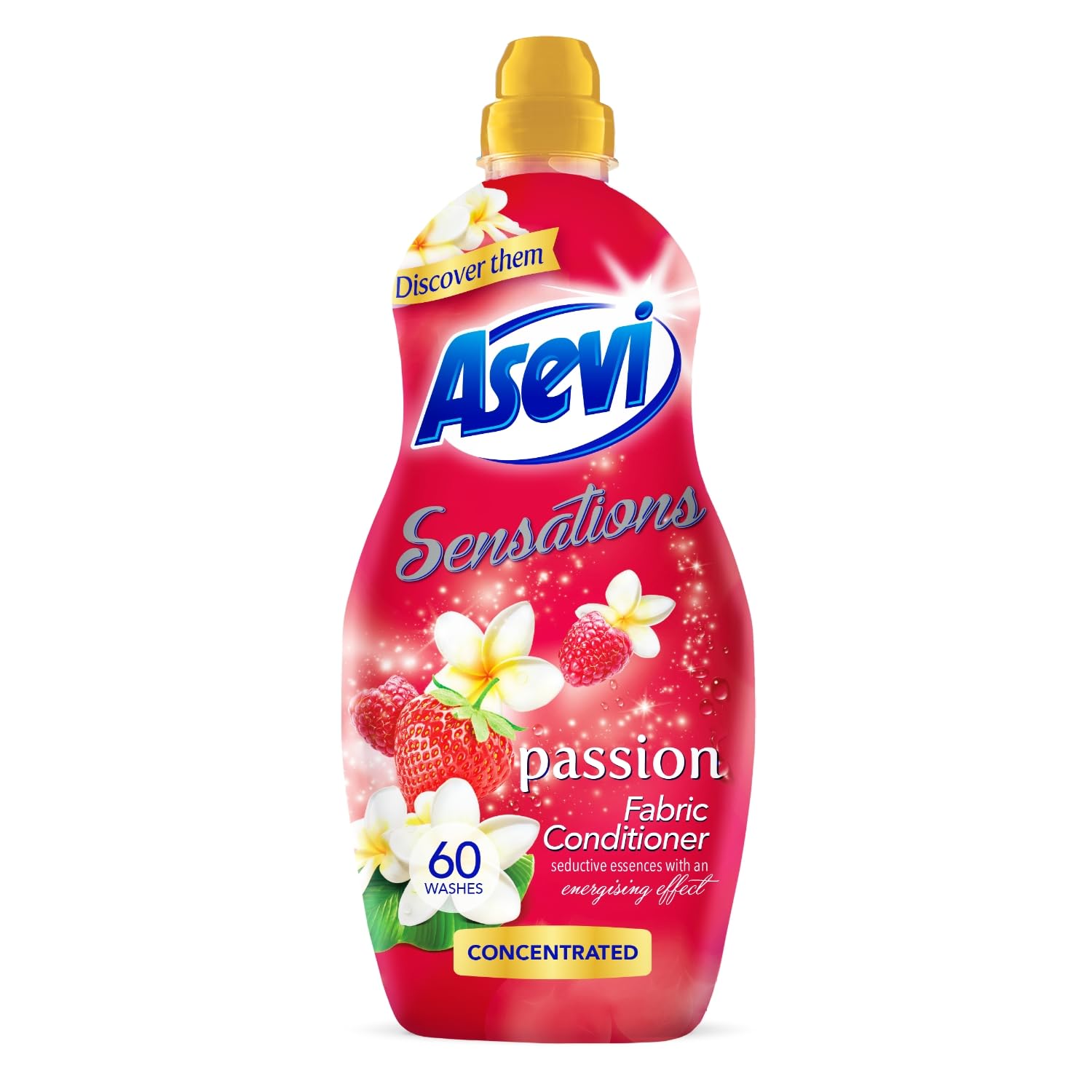 Asevi Sensations Fabric Conditioner, Laundry Conditioner, Liquid Fabric Conditioner, 1320ML, 60 Washes, Passion